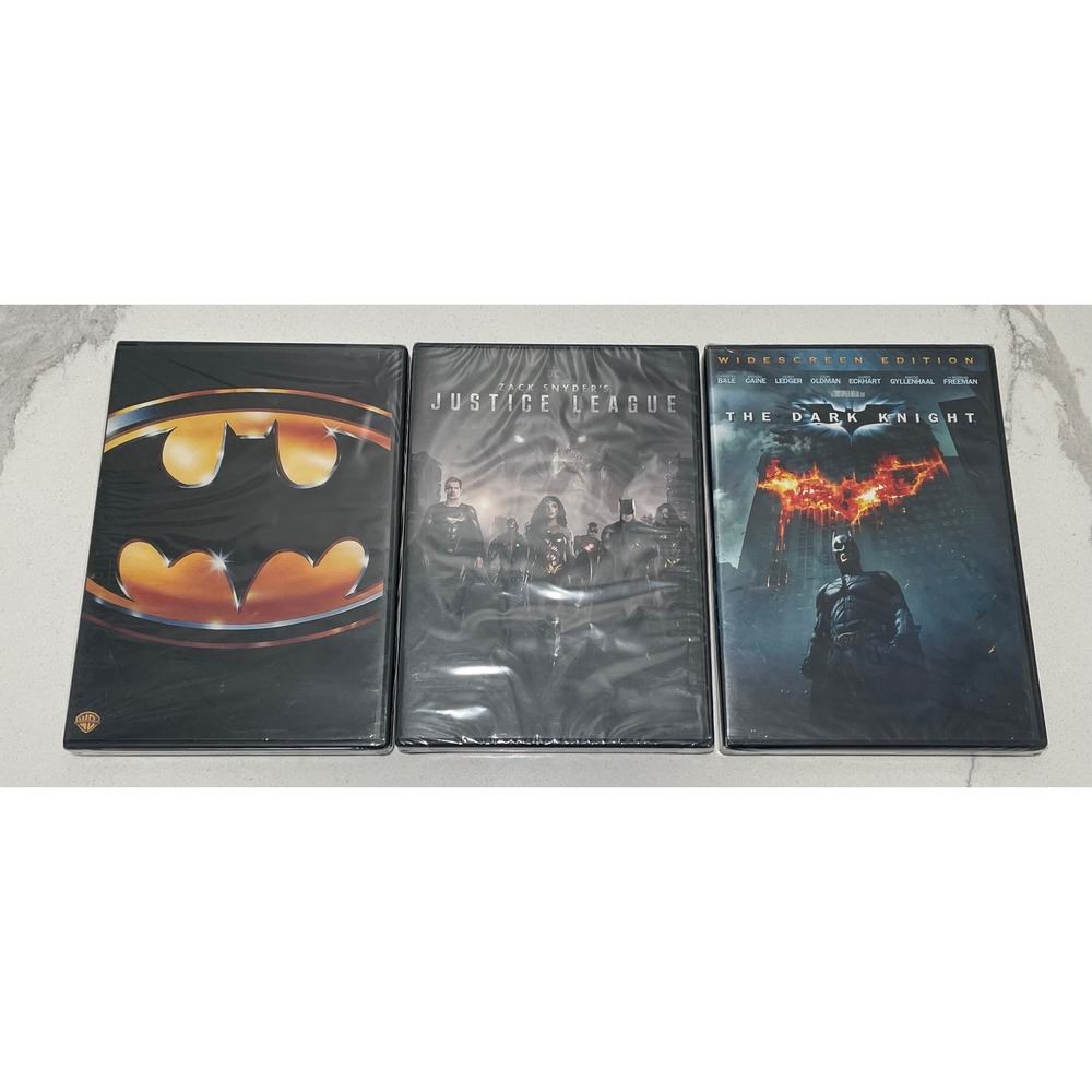 Batman DVD Bundle 1989 Zack Snyders Justice League The Dark Knight 3 Movie Lot
